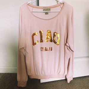 Wildfox Ciao Italia Pink Sweater